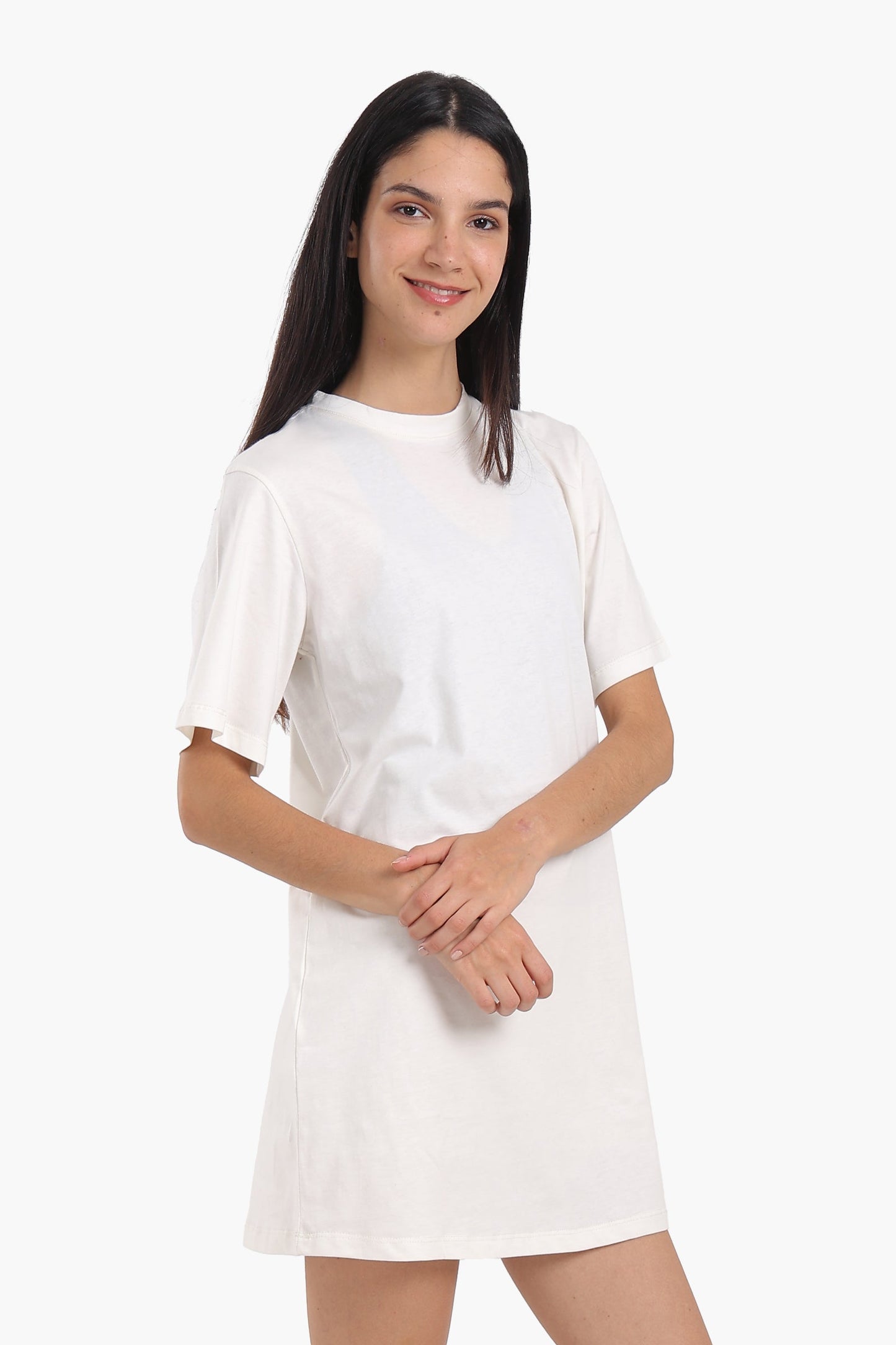 Short Sleeves Cotton Mini Dress