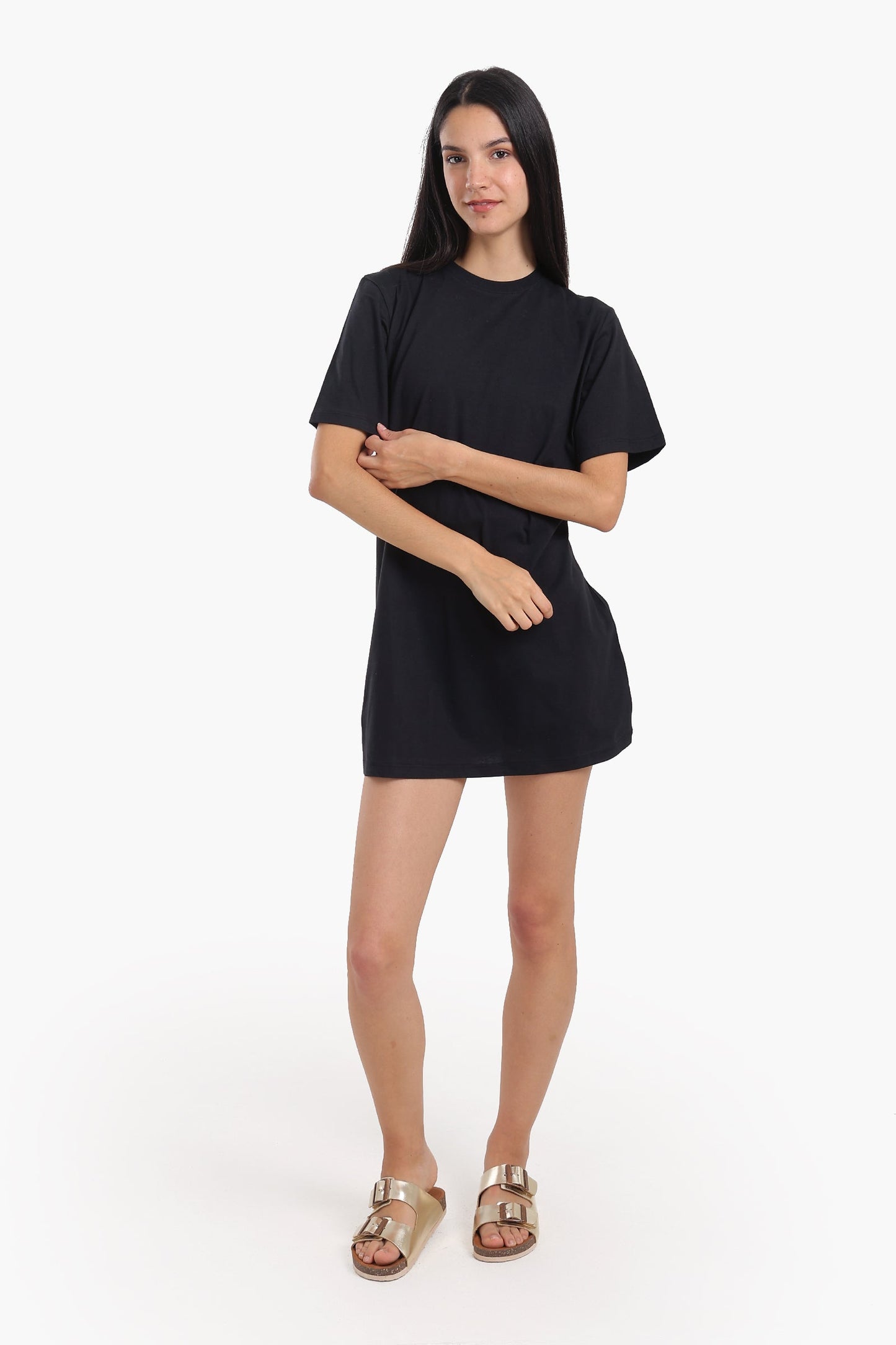 Short Sleeves Cotton Mini Dress