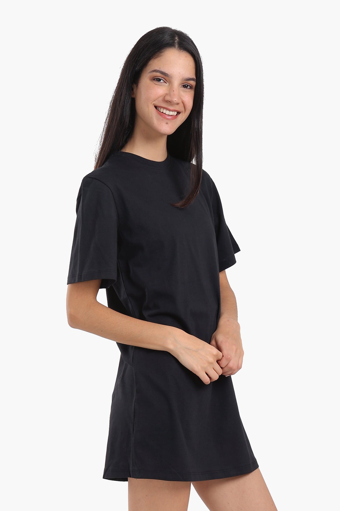 Short Sleeves Cotton Mini Dress