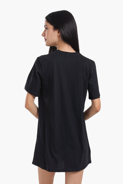Short Sleeves Cotton Mini Dress