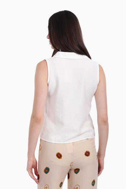 Collared Sleeveless Shirt