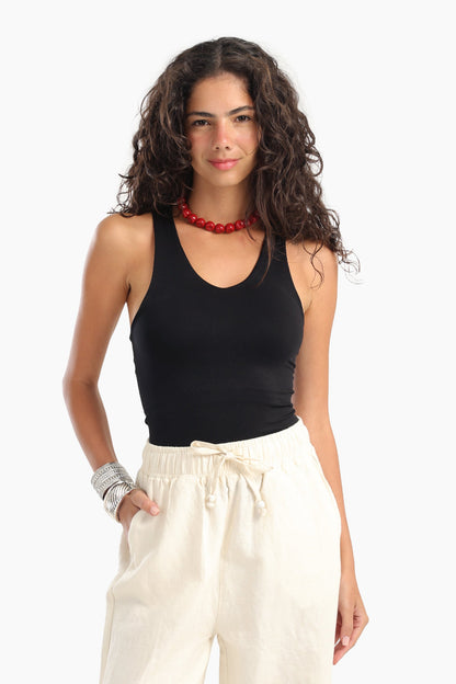 Slim Fit Round Neck Top