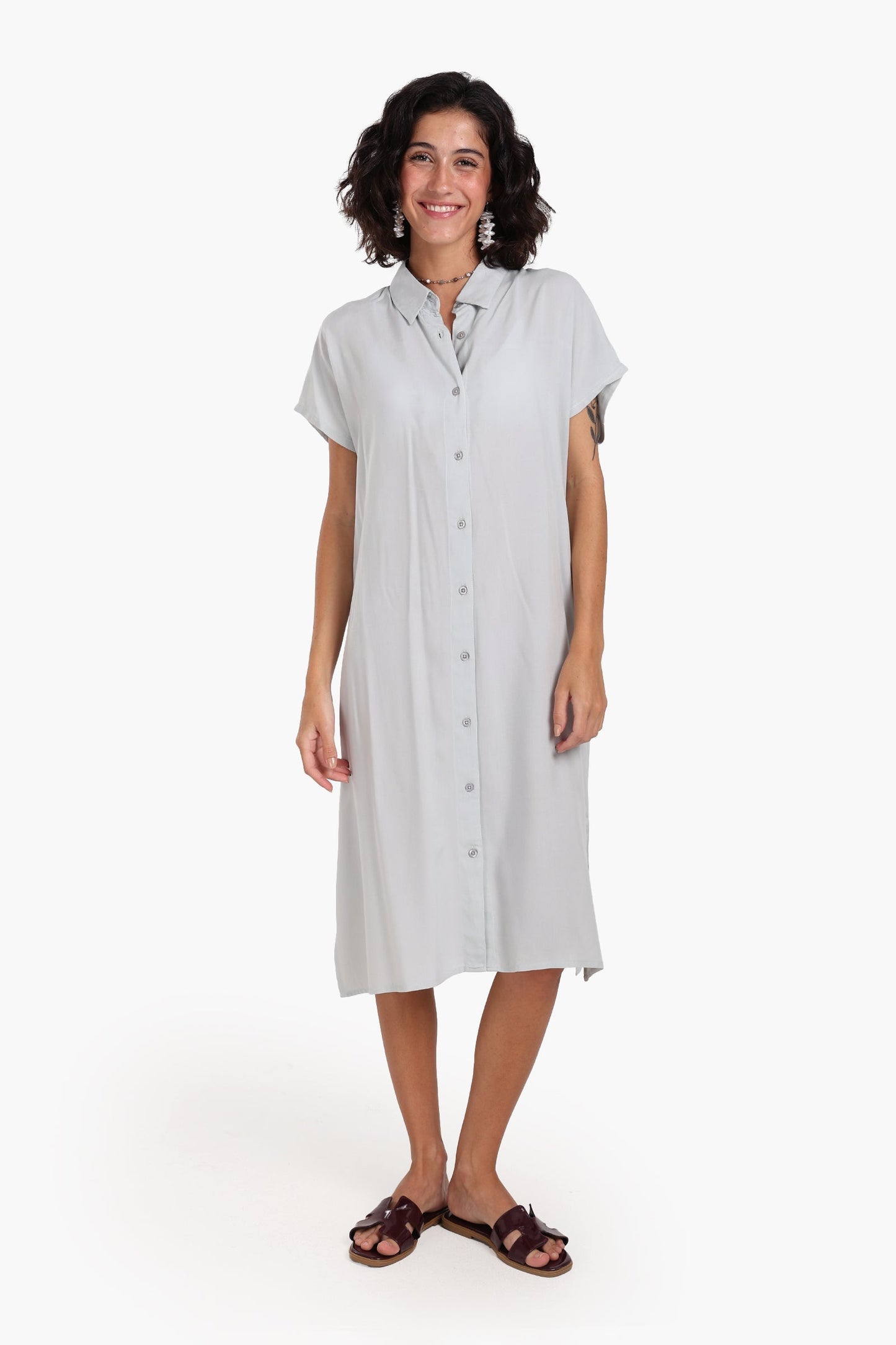 Short Sleeves Midi Dress