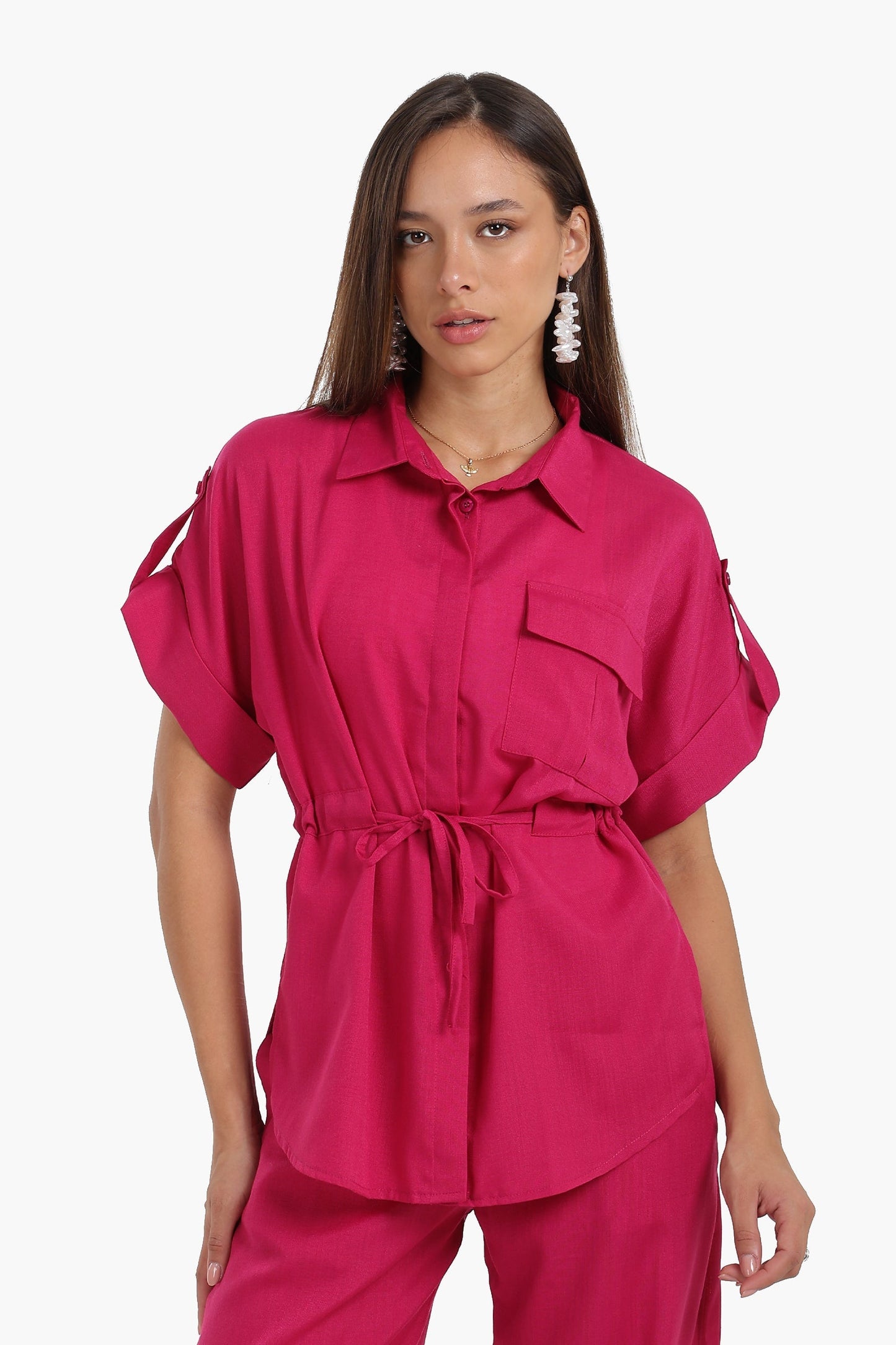 Lounge Shirt with Drawstring Waist