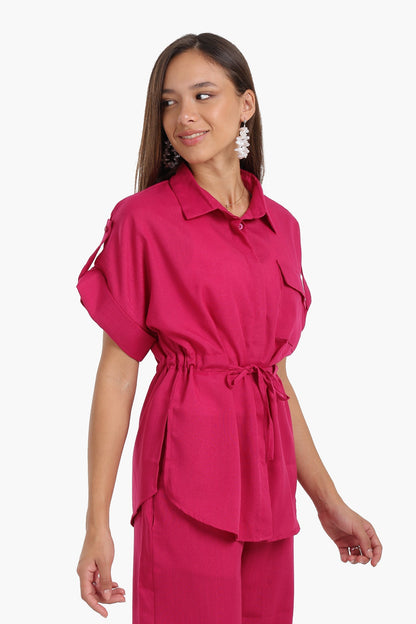 Lounge Shirt with Drawstring Waist