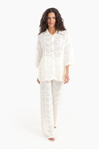 Fishnet Cotton Beach Pants