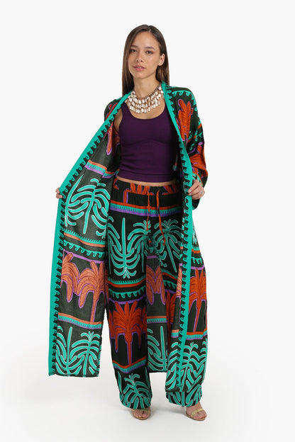 كارديجان مطبوع عليه نخيل