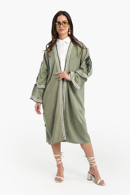 Midi Kimono with Embroidery