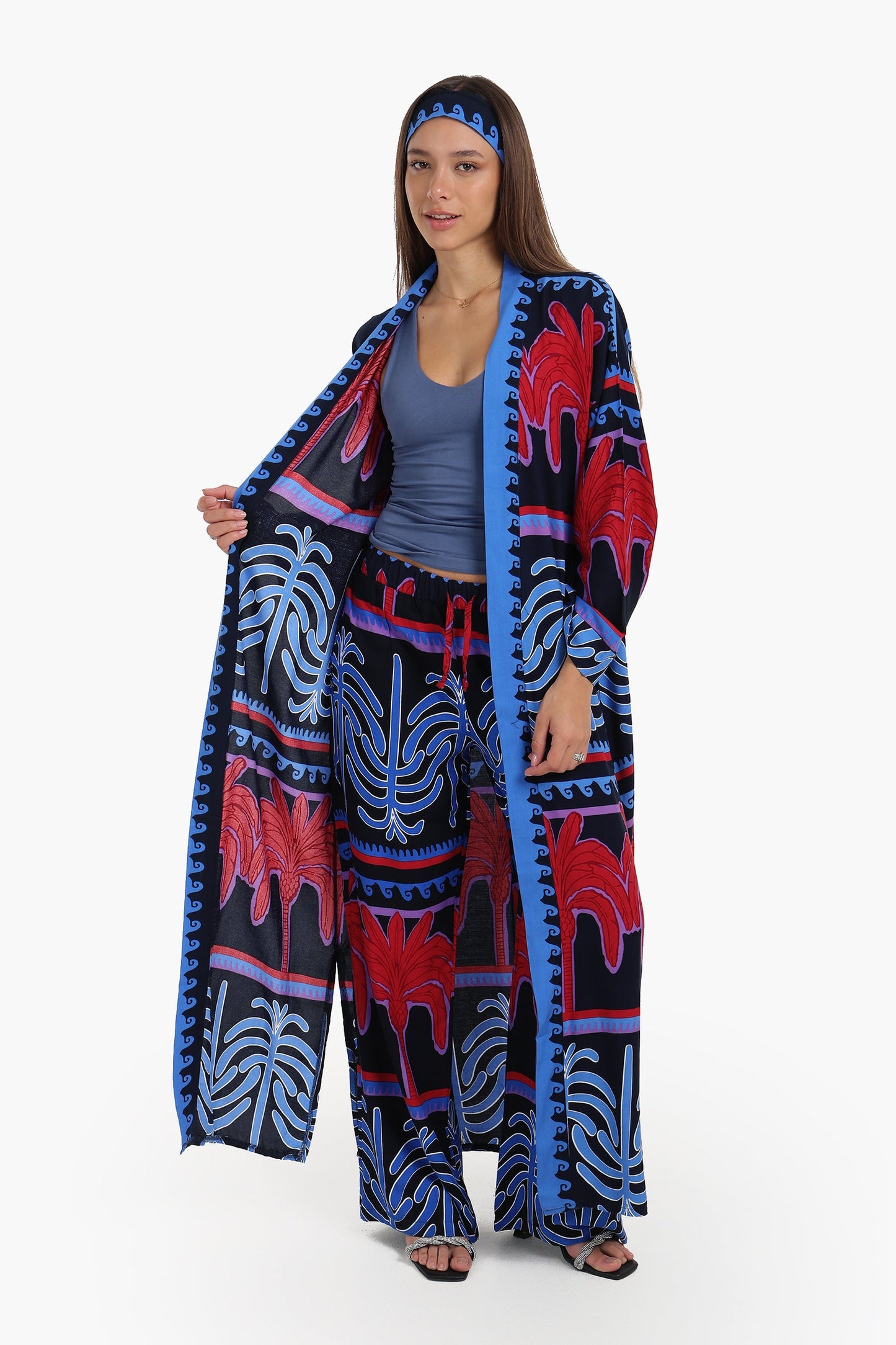 كارديجان مطبوع عليه نخيل