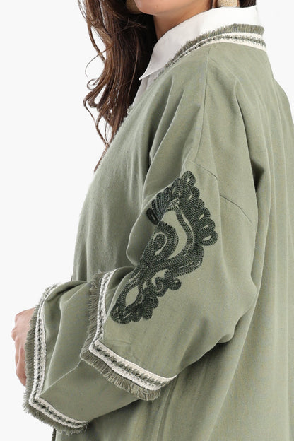 Midi Kimono with Embroidery