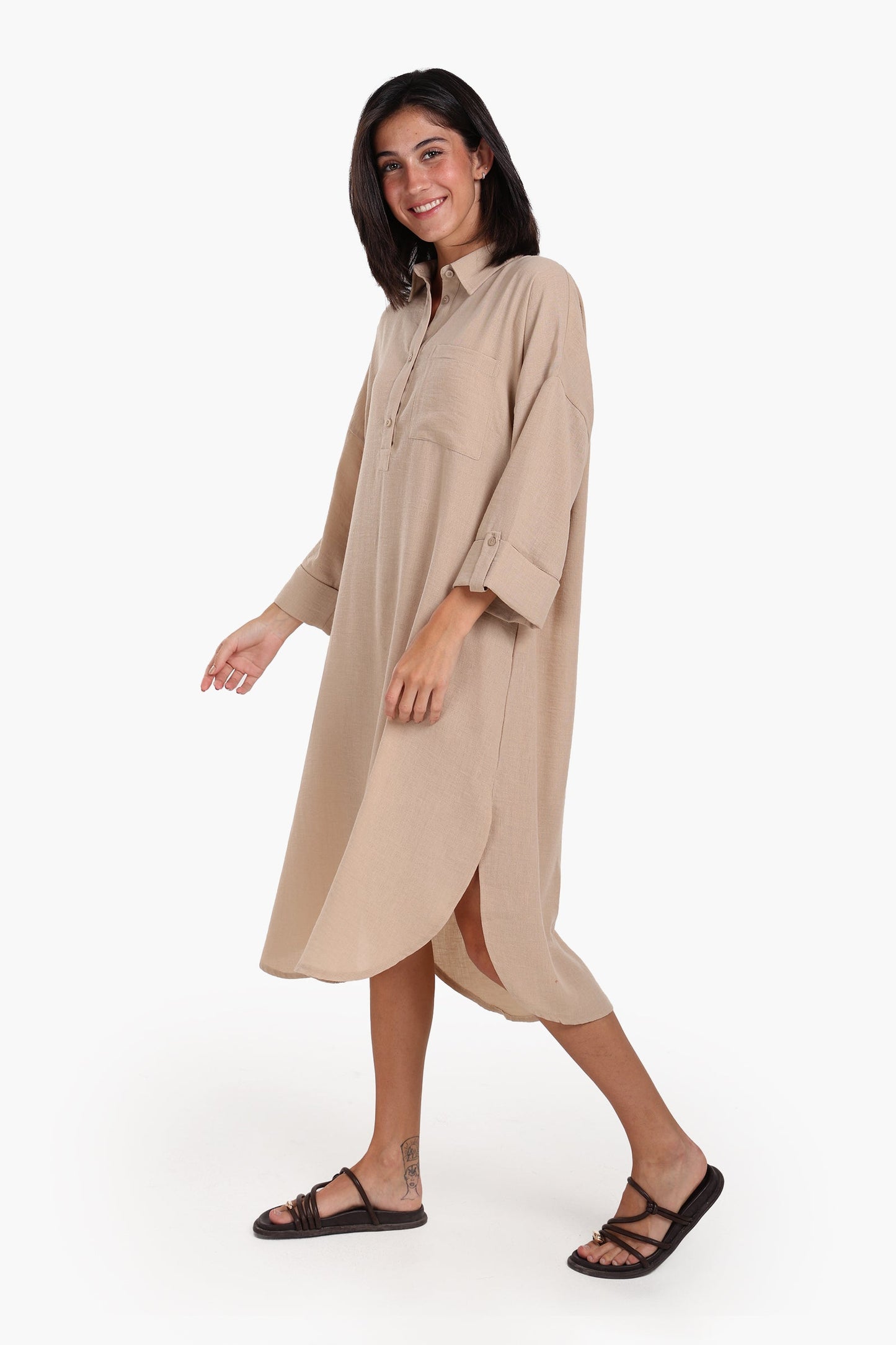 3/4 Sleeves Midi Dress