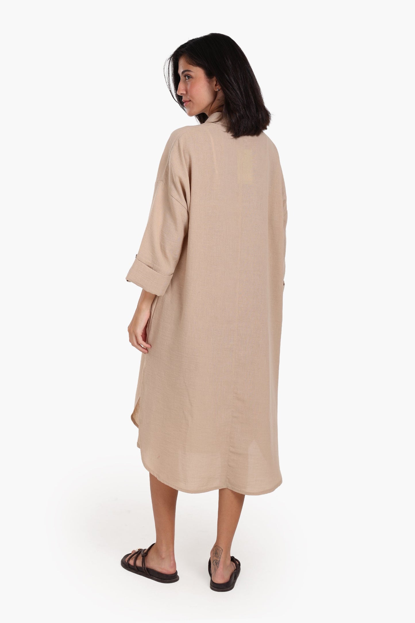 3/4 Sleeves Midi Dress