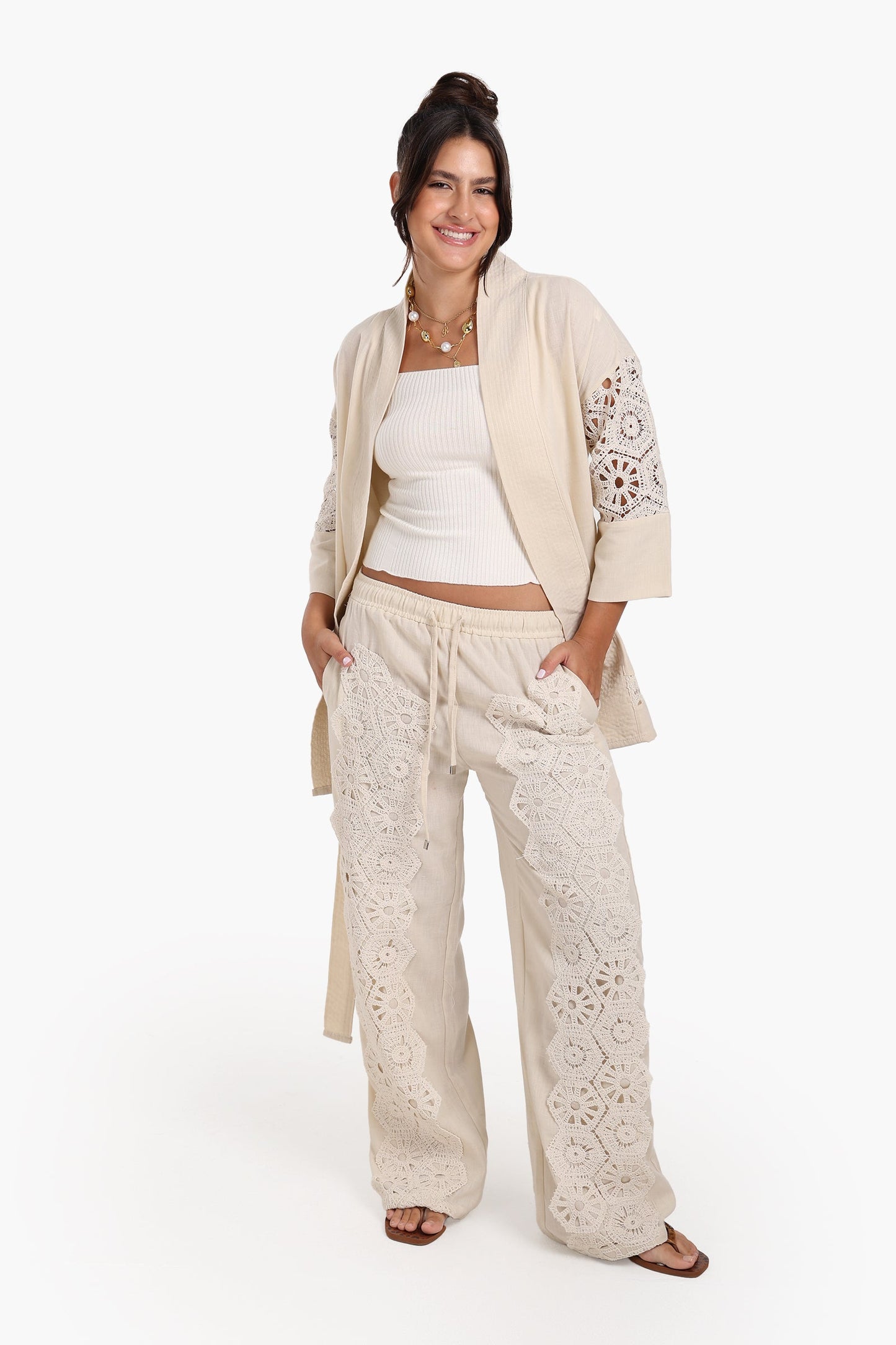 Light Beige Lace Cardigan