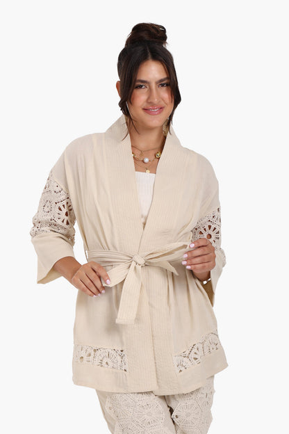 Light Beige Lace Cardigan