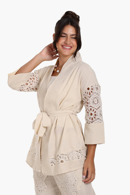 Light Beige Lace Cardigan