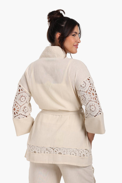 Light Beige Lace Cardigan