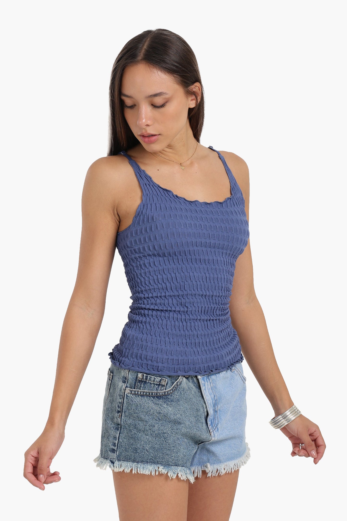 Seamless Microfiber Crinkled Top