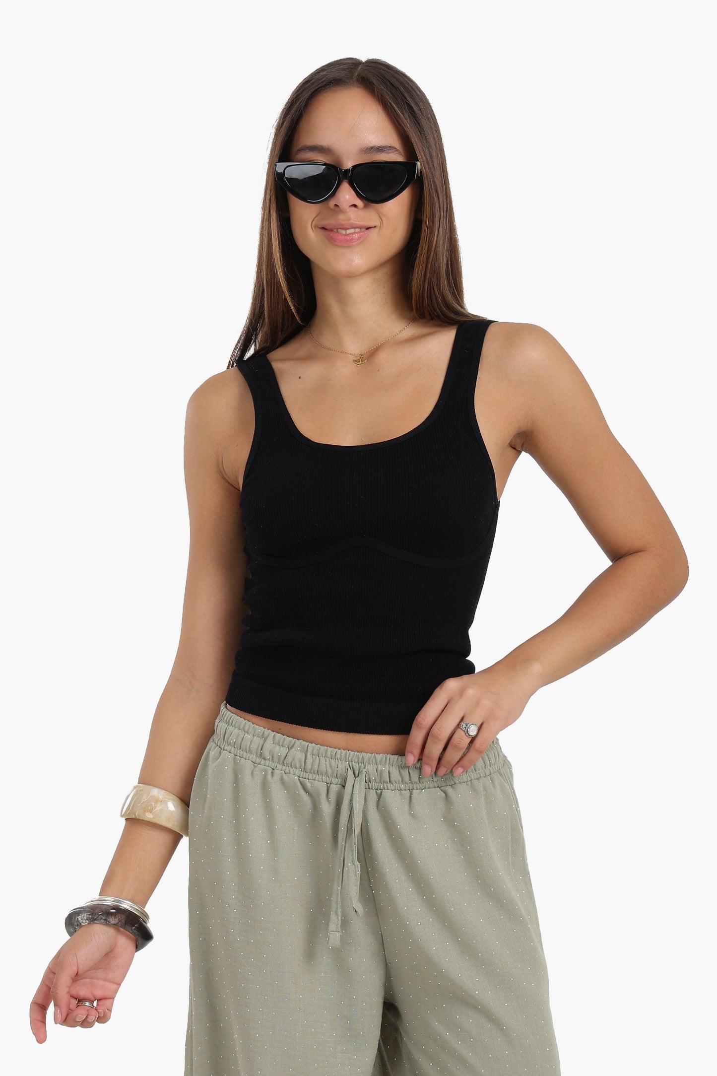 Slim Fit Ribbed Crop Top