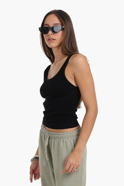 Slim Fit Ribbed Crop Top