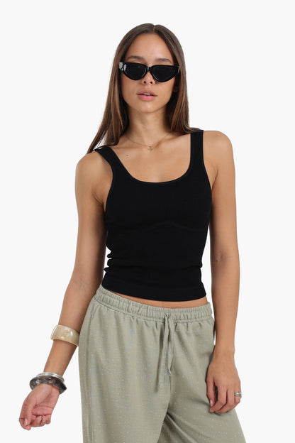 Slim Fit Ribbed Crop Top