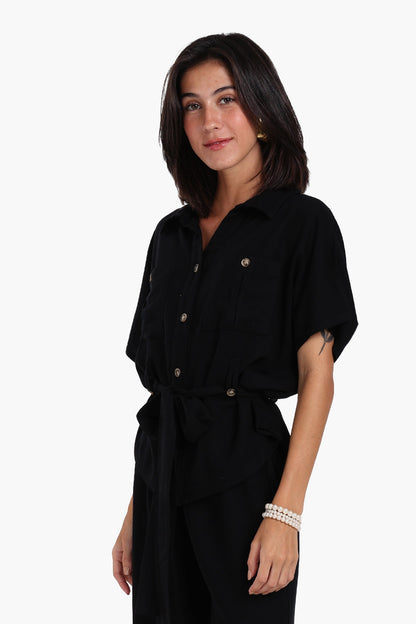 Utility Belted Lounge Top