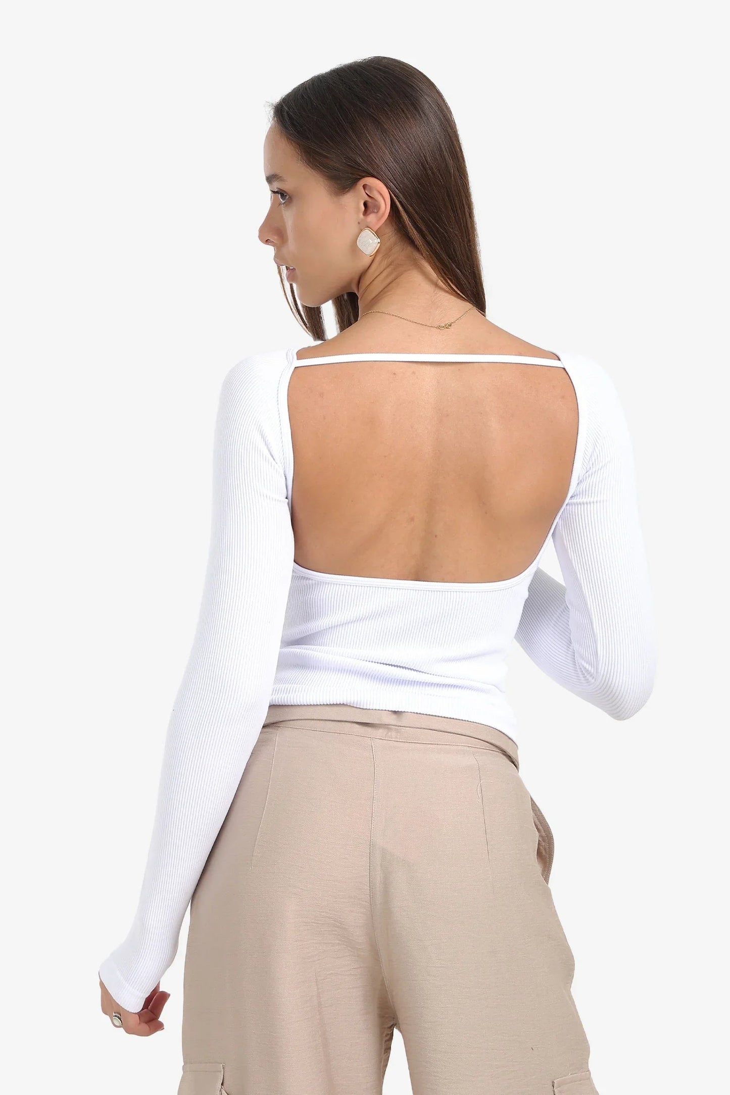Seamless Microfiber Backless Top