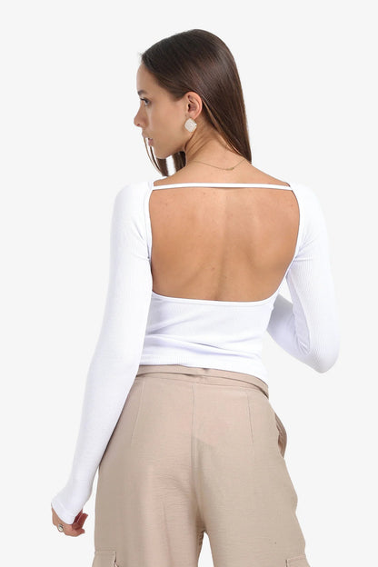 Seamless Microfiber Backless Top