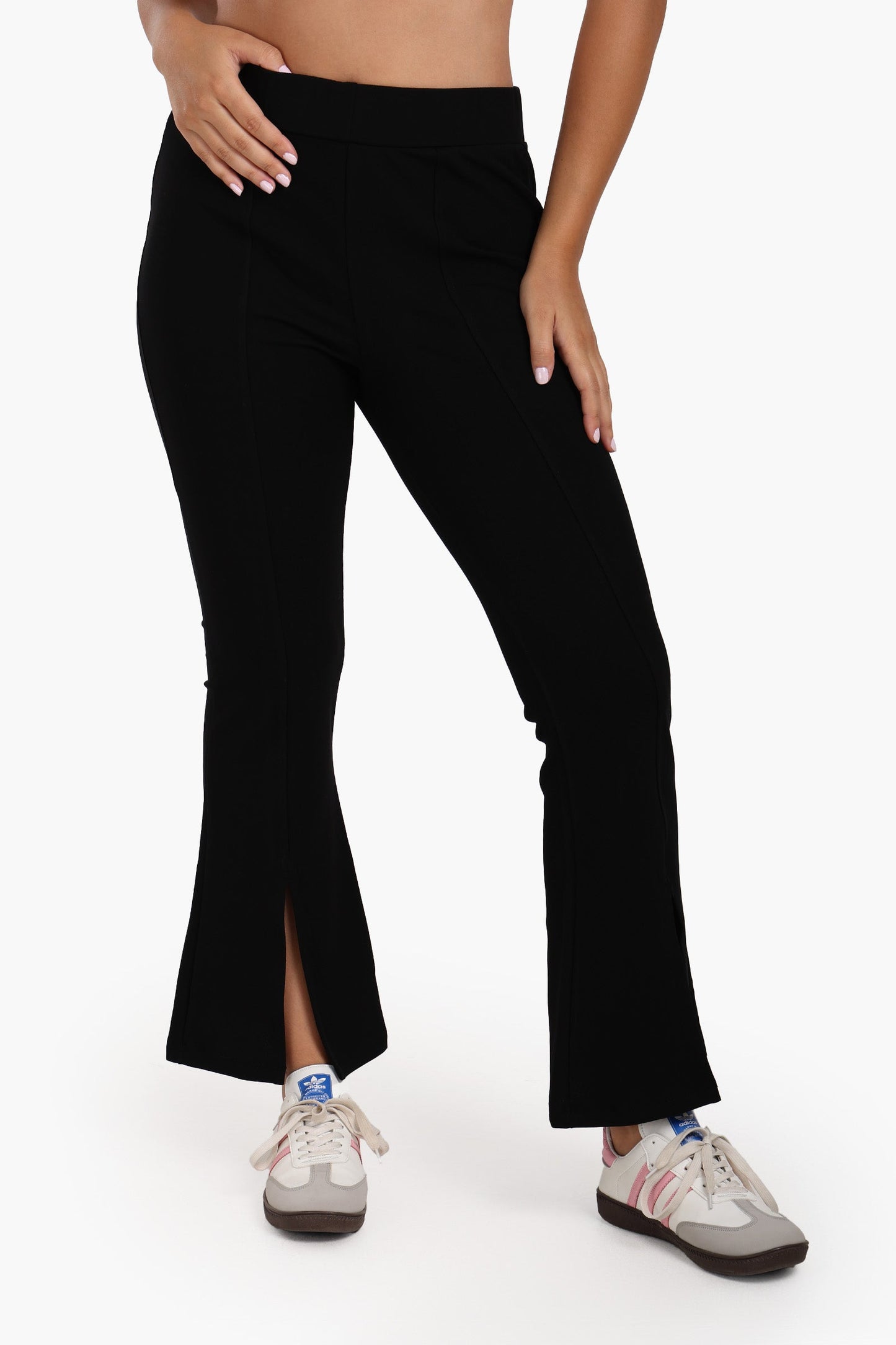 Front Slit Flared Pants