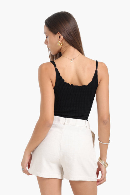 Seamless Microfiber Crinkled Top