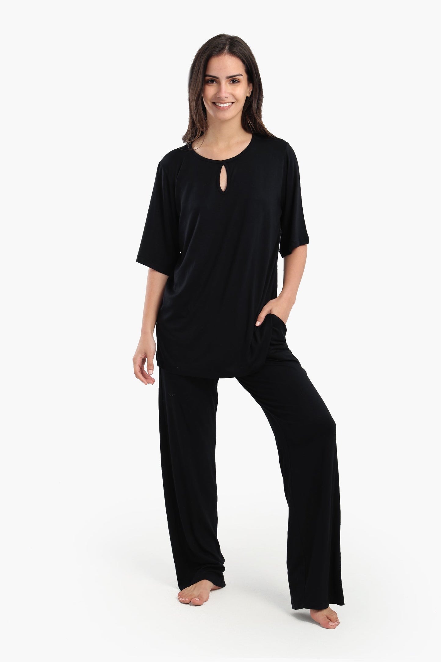 Pyjama Set with Keyhole Top