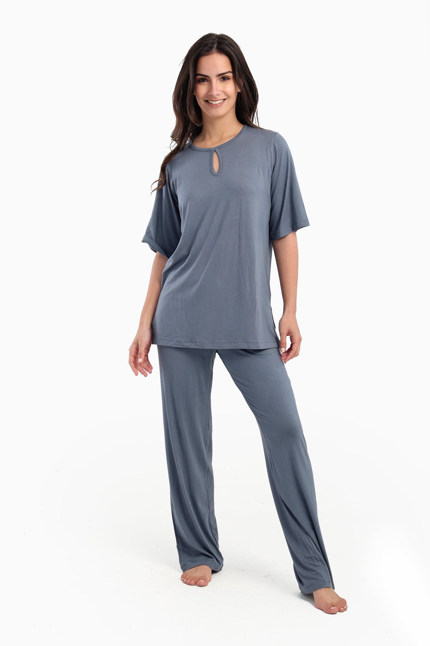 Pyjama Set with Keyhole Top