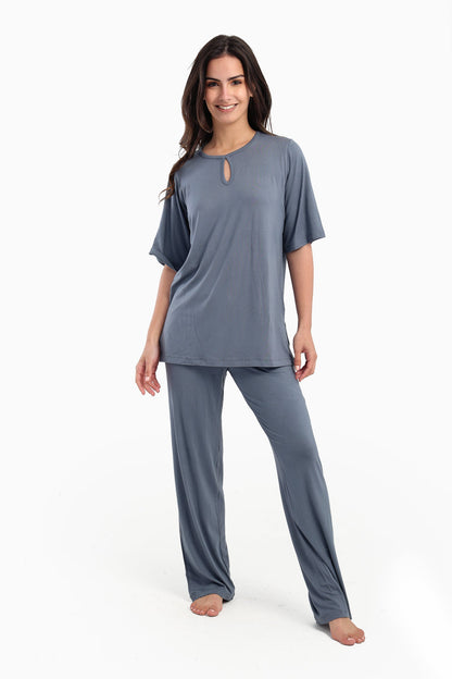 Pyjama Set with Keyhole Top