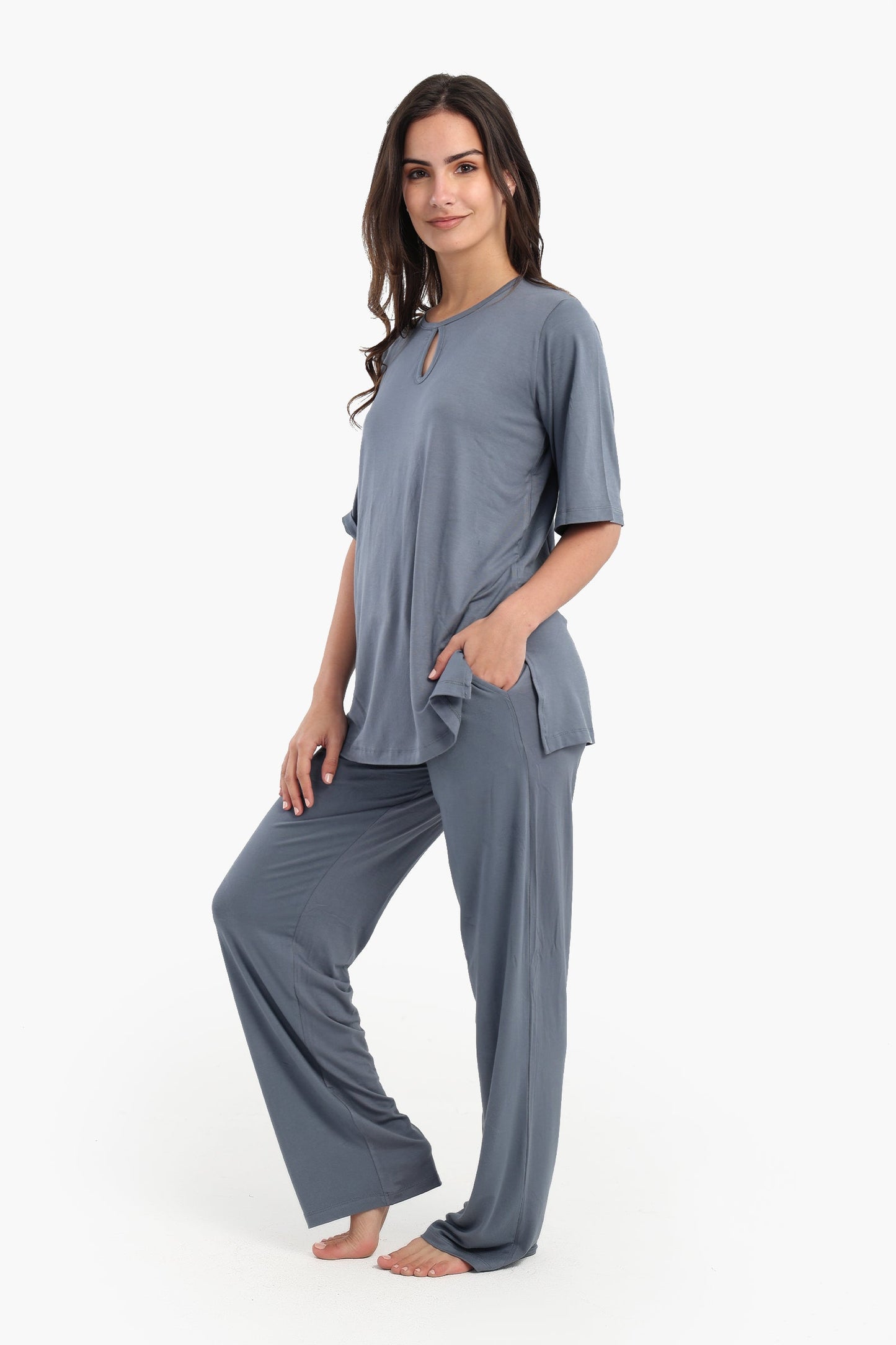 Pyjama Set with Keyhole Top