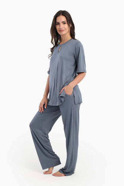 Pyjama Set with Keyhole Top