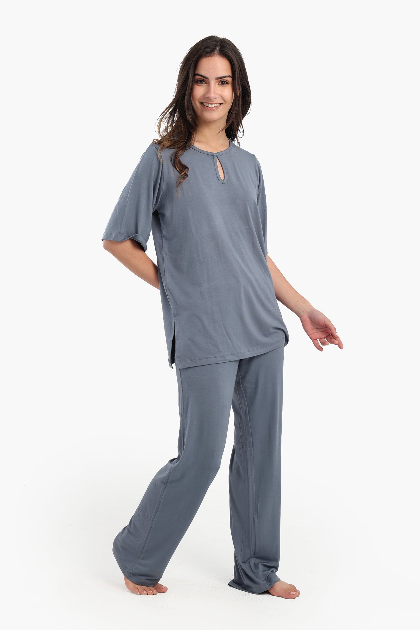 Pyjama Set with Keyhole Top