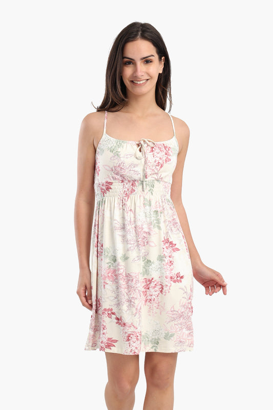 Viscose Blend Printed Nightgown