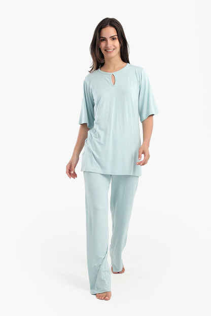 Pyjama Set with Keyhole Top