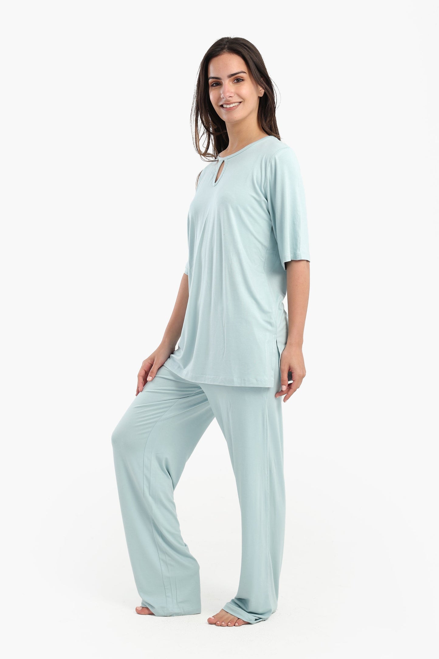 Pyjama Set with Keyhole Top