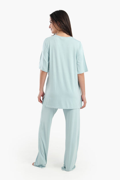 Pyjama Set with Keyhole Top