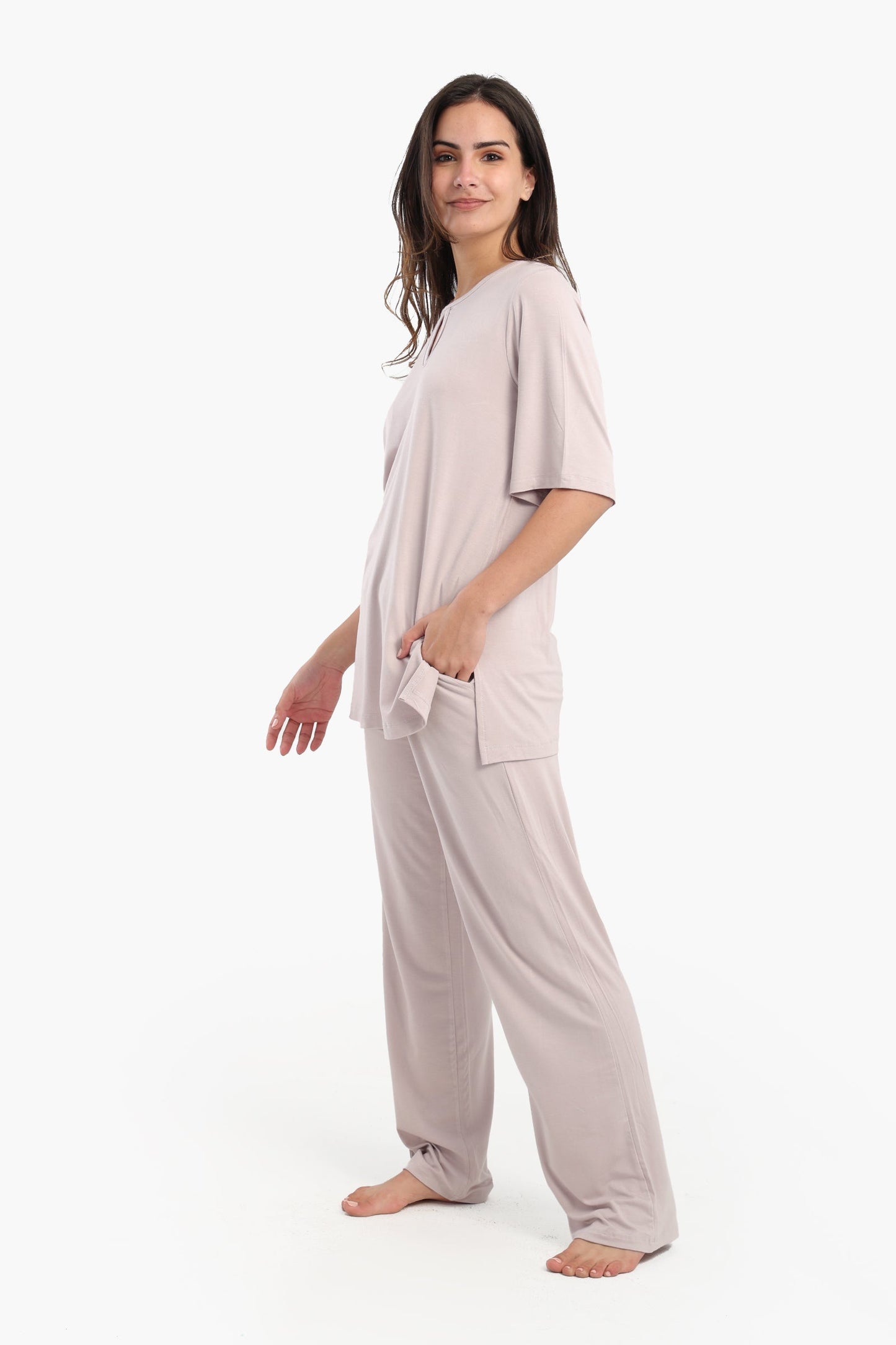 Pyjama Set with Keyhole Top