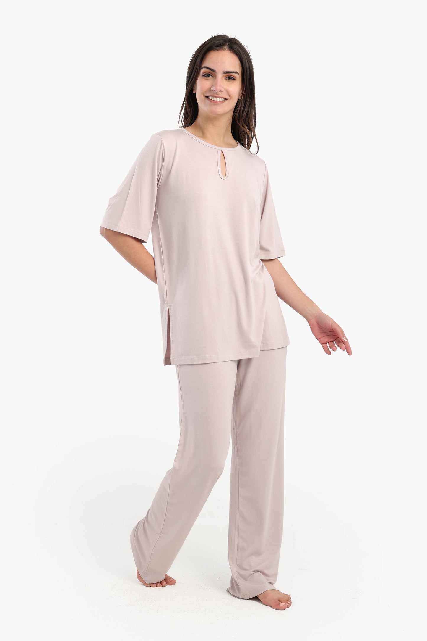 Pyjama Set with Keyhole Top