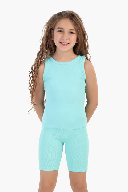 Ribbed Cycling Shorts for Girls