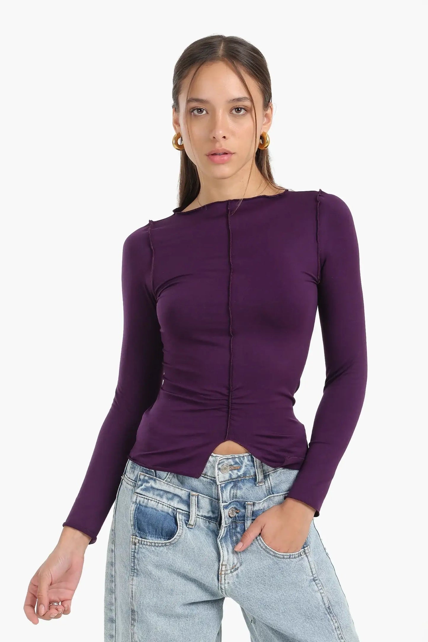 Seamless Microfiber Piping Top