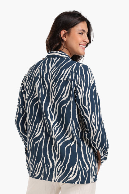 Zebra Print Tencel Shirt