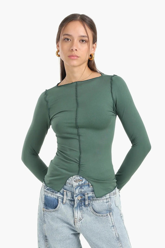 Seamless Microfiber Piping Top