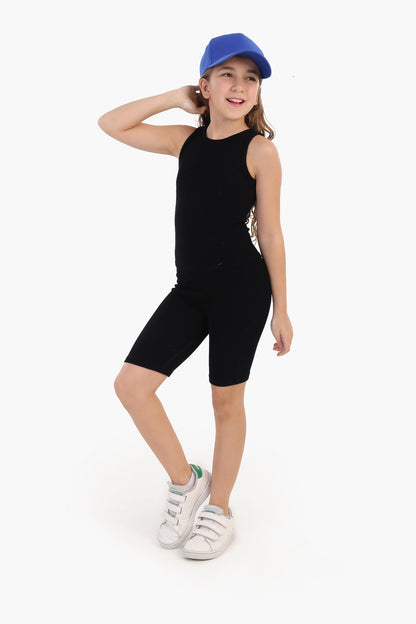 Ribbed Cycling Shorts for Girls