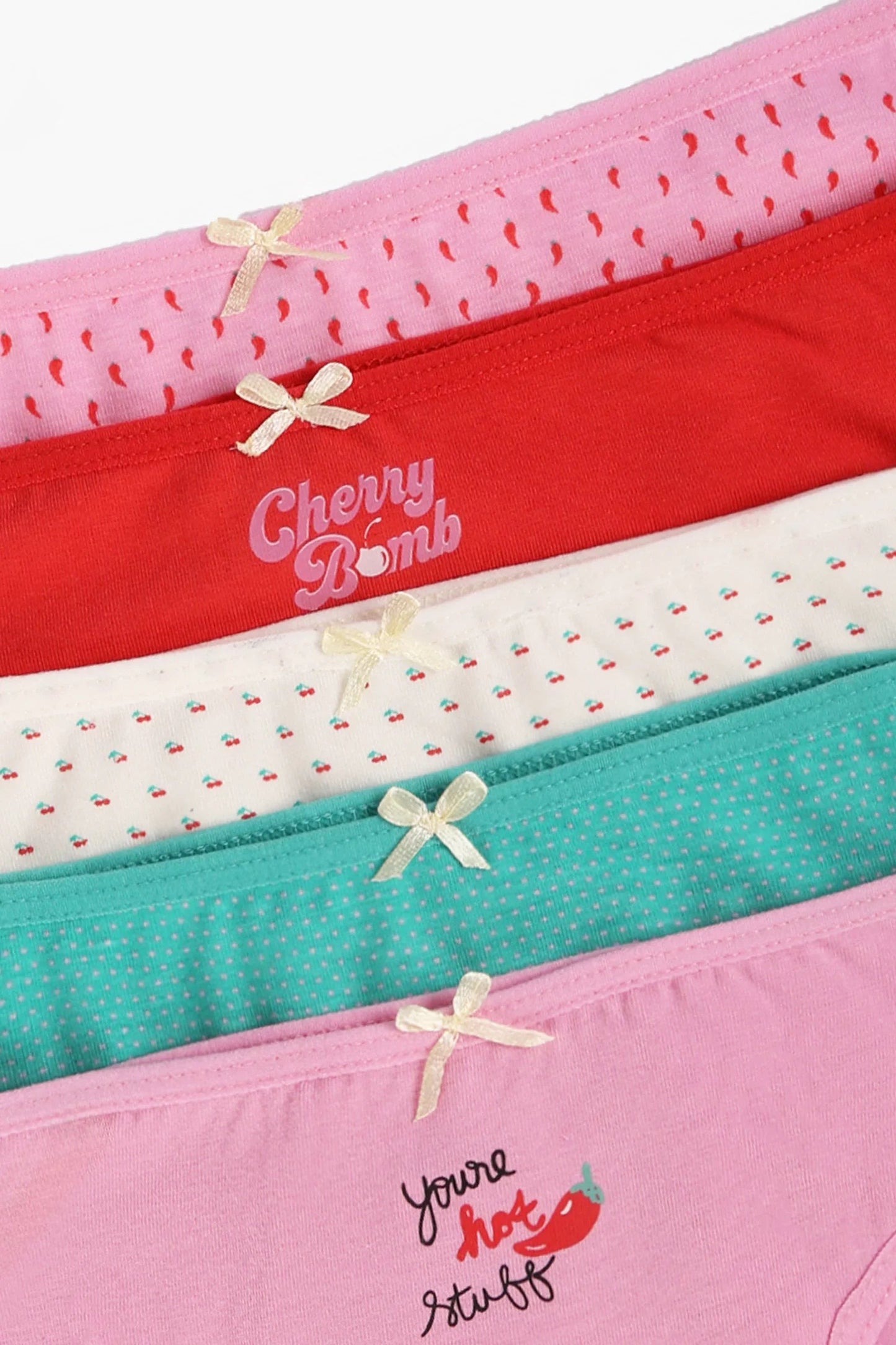 مجموعة من 5 سراويل بيكيني ملونة