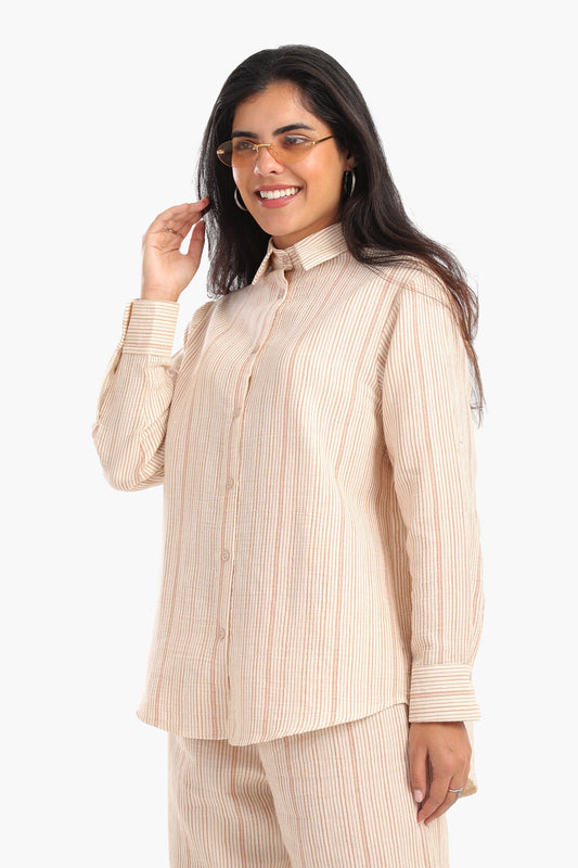 Classic Striped Cotton Blend Shirt