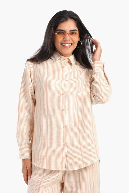 Classic Striped Cotton Blend Shirt