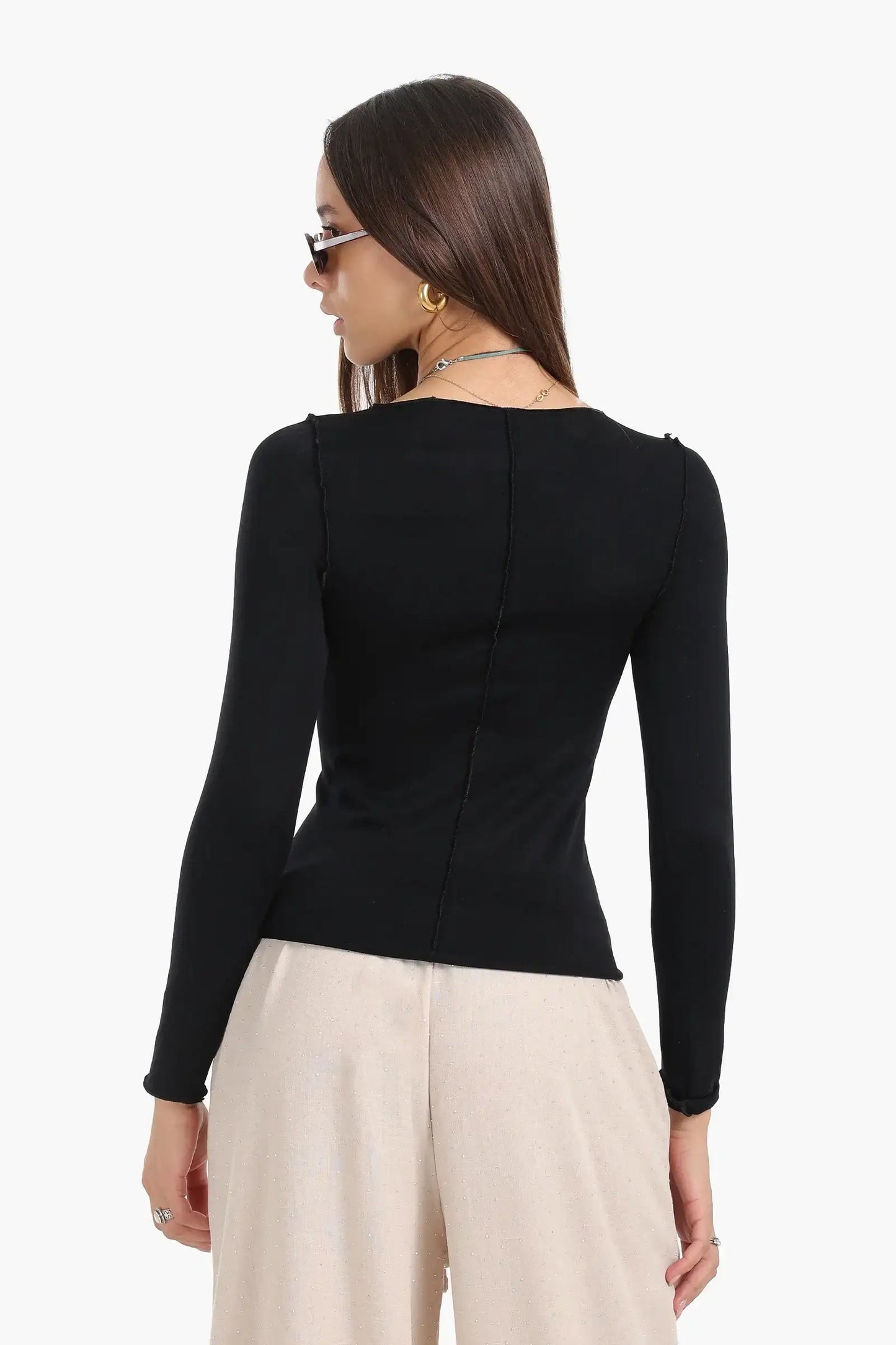 Seamless Microfiber Piping Top